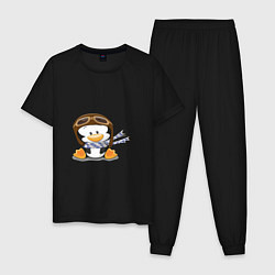 Мужская пижама Пингвин в шапке лётчика