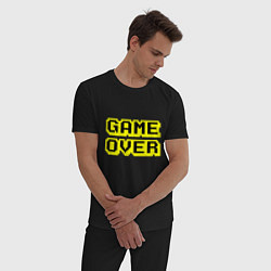 Пижама хлопковая мужская Черно-желтый конец игры, цвет: черный — фото 2