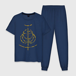 Пижама хлопковая мужская Elden Ring logo, цвет: тёмно-синий