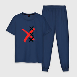 Пижама хлопковая мужская Triple-X, цвет: тёмно-синий