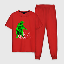 Пижама хлопковая мужская Славянский Veles - медведь, цвет: красный
