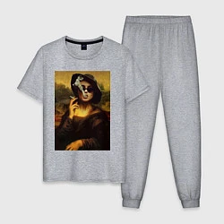 Пижама хлопковая мужская Мона Марла, цвет: меланж