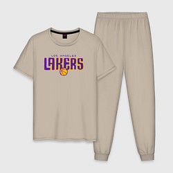 Пижама хлопковая мужская Team Lakers, цвет: миндальный