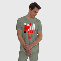 Пижама хлопковая мужская Miami buckets, цвет: авокадо — фото 2