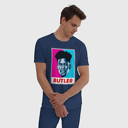 Пижама хлопковая мужская Butler, цвет: тёмно-синий — фото 2