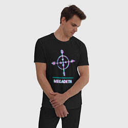Пижама хлопковая мужская Megadeth glitch rock, цвет: черный — фото 2