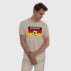 Пижама хлопковая мужская Football Germany, цвет: миндальный — фото 2