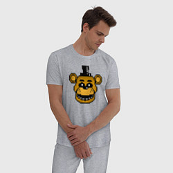 Пижама хлопковая мужская Золотой пиксельный Фредди, цвет: меланж — фото 2