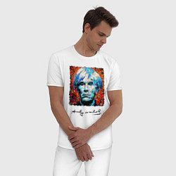 Пижама хлопковая мужская Andy Warhol - celebrity, цвет: белый — фото 2