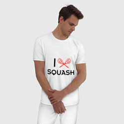 Пижама хлопковая мужская I Love Squash, цвет: белый — фото 2