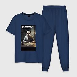 Пижама хлопковая мужская Payday 3 bulldog, цвет: тёмно-синий