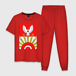 Пижама хлопковая мужская Киясовский Район, цвет: красный