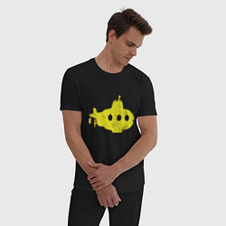 Пижама хлопковая мужская Желтая подводная лодка, цвет: черный — фото 2