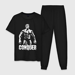 Пижама хлопковая мужская Arnold conquer, цвет: черный