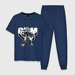 Пижама хлопковая мужская Lion GYM, цвет: тёмно-синий