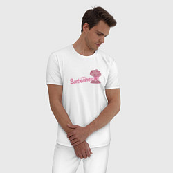 Пижама хлопковая мужская Barbenheimer, цвет: белый — фото 2