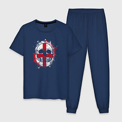 Пижама хлопковая мужская England fan, цвет: тёмно-синий
