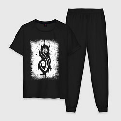 Пижама хлопковая мужская Slipknot logo, цвет: черный