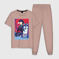 Мужская пижама Девочка со своим другом волком - аниме