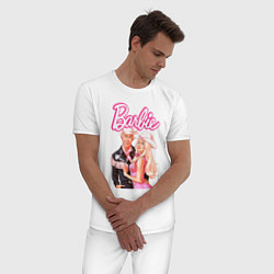 Пижама хлопковая мужская Барби и Кен - Фильм, цвет: белый — фото 2
