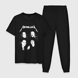 Пижама хлопковая мужская Metallica band, цвет: черный