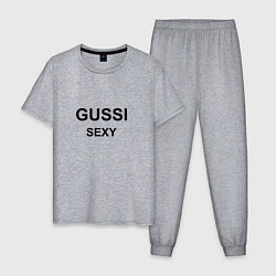 Пижама хлопковая мужская GUSSI Sexy, цвет: меланж