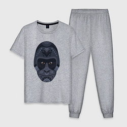 Пижама хлопковая мужская Black gorilla, цвет: меланж