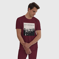 Пижама хлопковая мужская Тру фанат Joy Division, цвет: меланж-бордовый — фото 2
