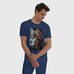 Пижама хлопковая мужская Assassins Creed Mirage Асасин Крид Мираж, цвет: тёмно-синий — фото 2