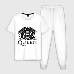 Пижама хлопковая мужская Queen - logo, цвет: белый