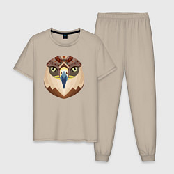 Пижама хлопковая мужская Eagle bird, цвет: миндальный