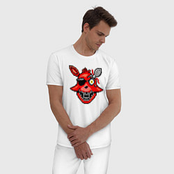 Пижама хлопковая мужская Фокси Пиксельный, цвет: белый — фото 2