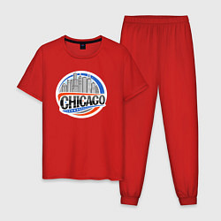 Пижама хлопковая мужская Chicago, цвет: красный