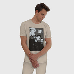 Пижама хлопковая мужская Depeche Mode 90 Violator, цвет: миндальный — фото 2
