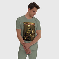 Пижама хлопковая мужская Megadeth - skeleton - heavy metal, цвет: авокадо — фото 2
