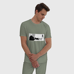 Пижама хлопковая мужская Сатору Годжо - маг битва, цвет: авокадо — фото 2