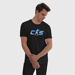 Пижама хлопковая мужская CS2 blue logo, цвет: черный — фото 2