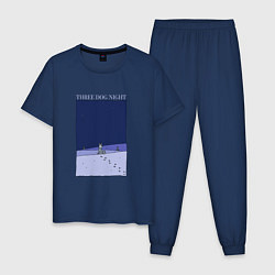 Пижама хлопковая мужская Three dog night, цвет: тёмно-синий