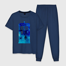 Пижама хлопковая мужская Space tardis, цвет: тёмно-синий