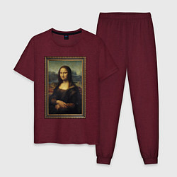 Пижама хлопковая мужская Mona Lisa - original, цвет: меланж-бордовый
