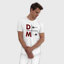 Пижама хлопковая мужская Depeche Mode - Memento Mori Logo, цвет: белый — фото 2
