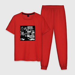 Пижама хлопковая мужская Depeche Mode - 101 Pasadena, цвет: красный