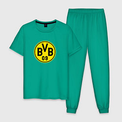Пижама хлопковая мужская Borussia fc sport, цвет: зеленый