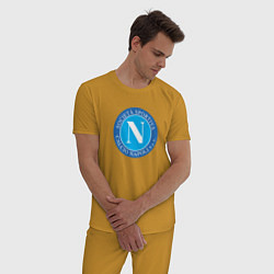 Пижама хлопковая мужская Napoli fc sport, цвет: горчичный — фото 2