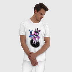 Пижама хлопковая мужская Бон Бон и Фантайм Фредди, цвет: белый — фото 2
