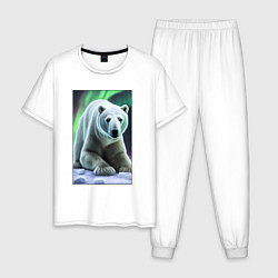 Мужская пижама Полярный медведь на снегу
