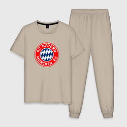 Пижама хлопковая мужская Бавария клуб, цвет: миндальный