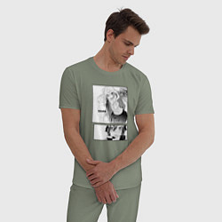 Пижама хлопковая мужская Манга Хоримия, цвет: авокадо — фото 2