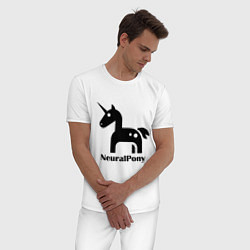 Пижама хлопковая мужская Neural Pony, цвет: белый — фото 2