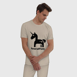 Пижама хлопковая мужская Neural Pony, цвет: миндальный — фото 2